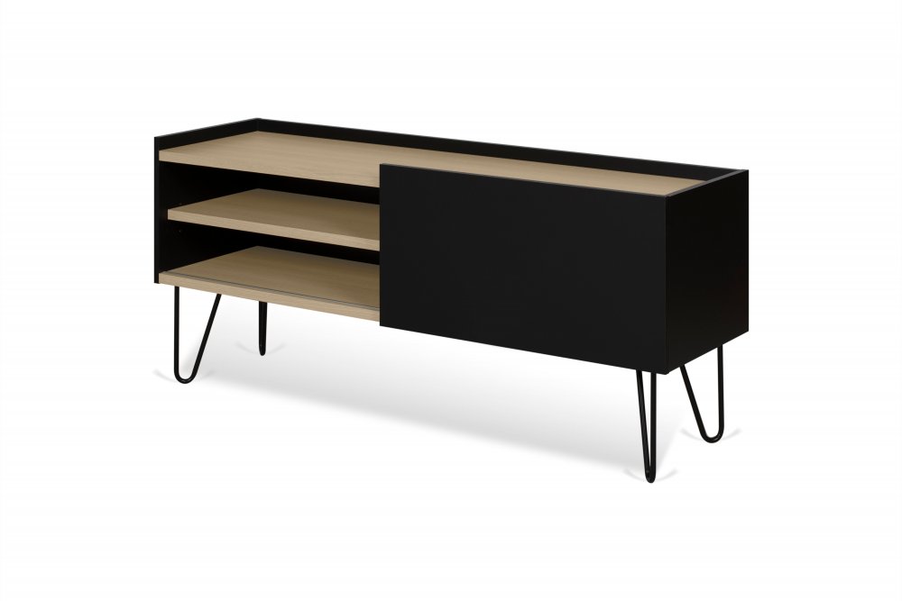Meuble TV design NINA  Chêne clair et noir 